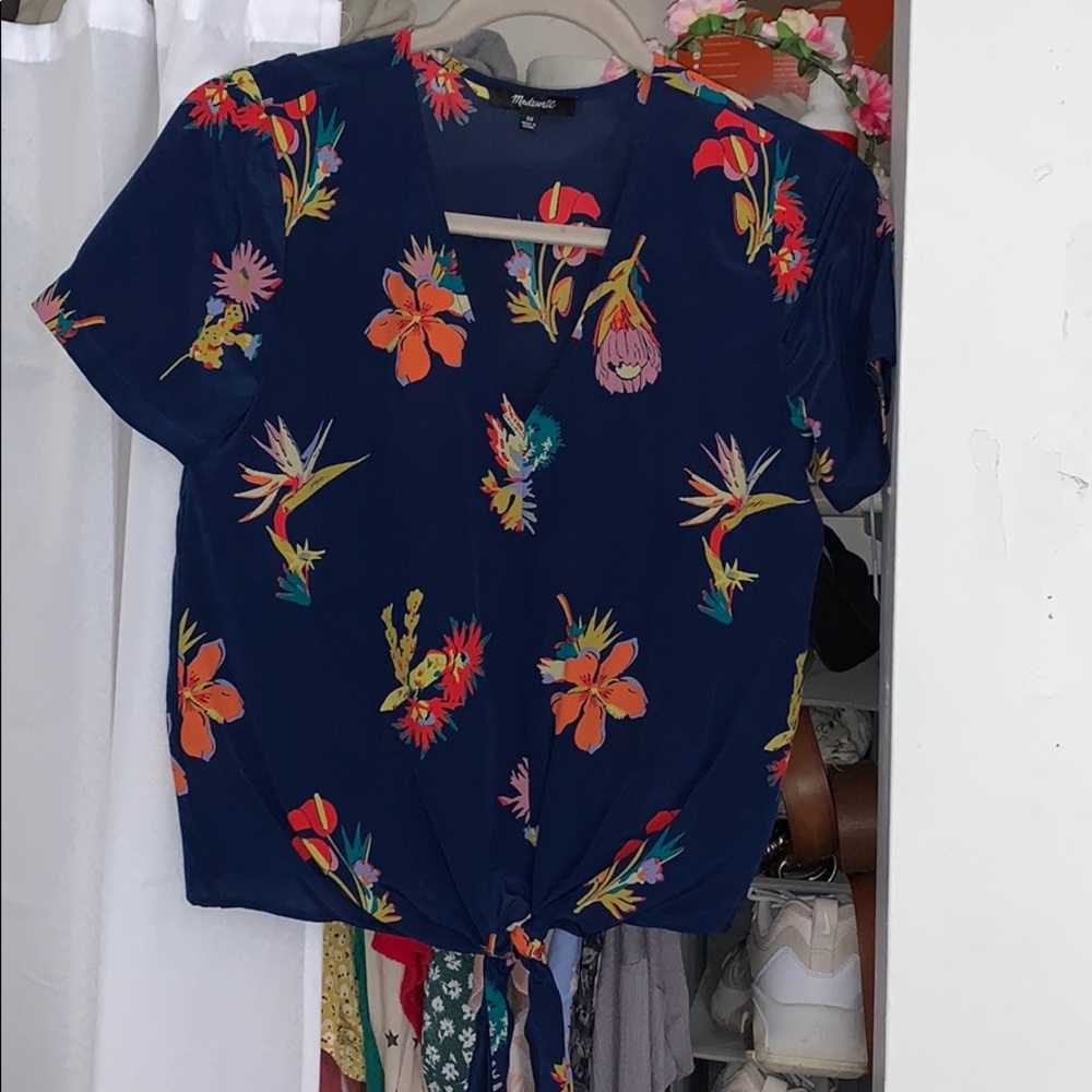 Madewell navy blouse